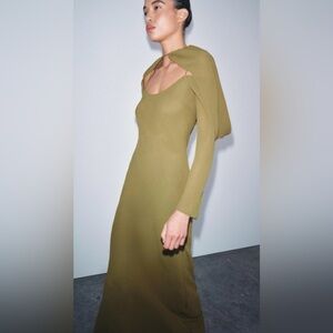 Zara Olive Long Sleeve Dress